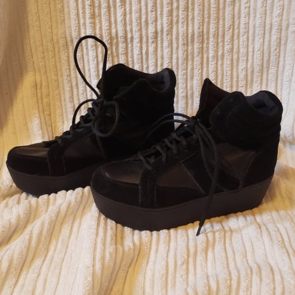 steve madden black platform shoes